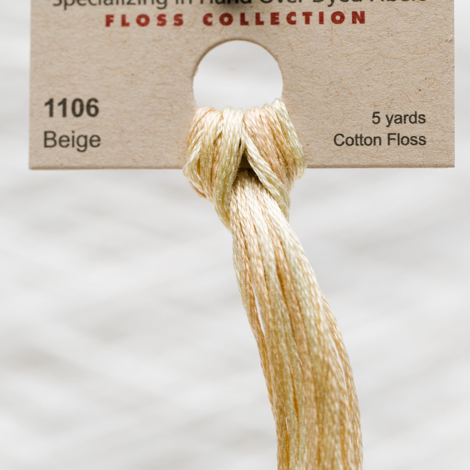 Weeks Dye Works Cotton Floss – 1106 Beige – 5 Yards, Hand-Dyed