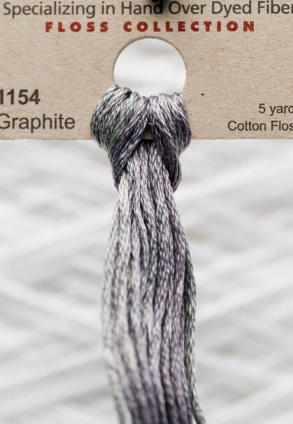 Weeks Dye Works Cotton Floss – 1154 Graphite – 5 Yards, Hand-Dyed