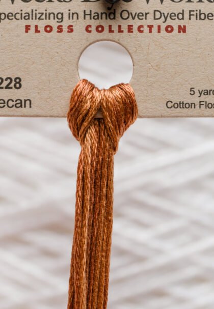 Weeks Dye Works Cotton Floss – 1228 Pecan – 5 Yards, Hand-Dyed