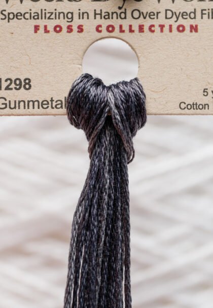 Weeks Dye Works Cotton Floss – 1298 Gunmetal – 5 Yards, Hand-Dyed