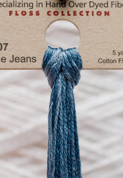 Weeks Dye Works Cotton Floss – 2107 Blue Jeans – 5 Yards, Hand-Dyed
