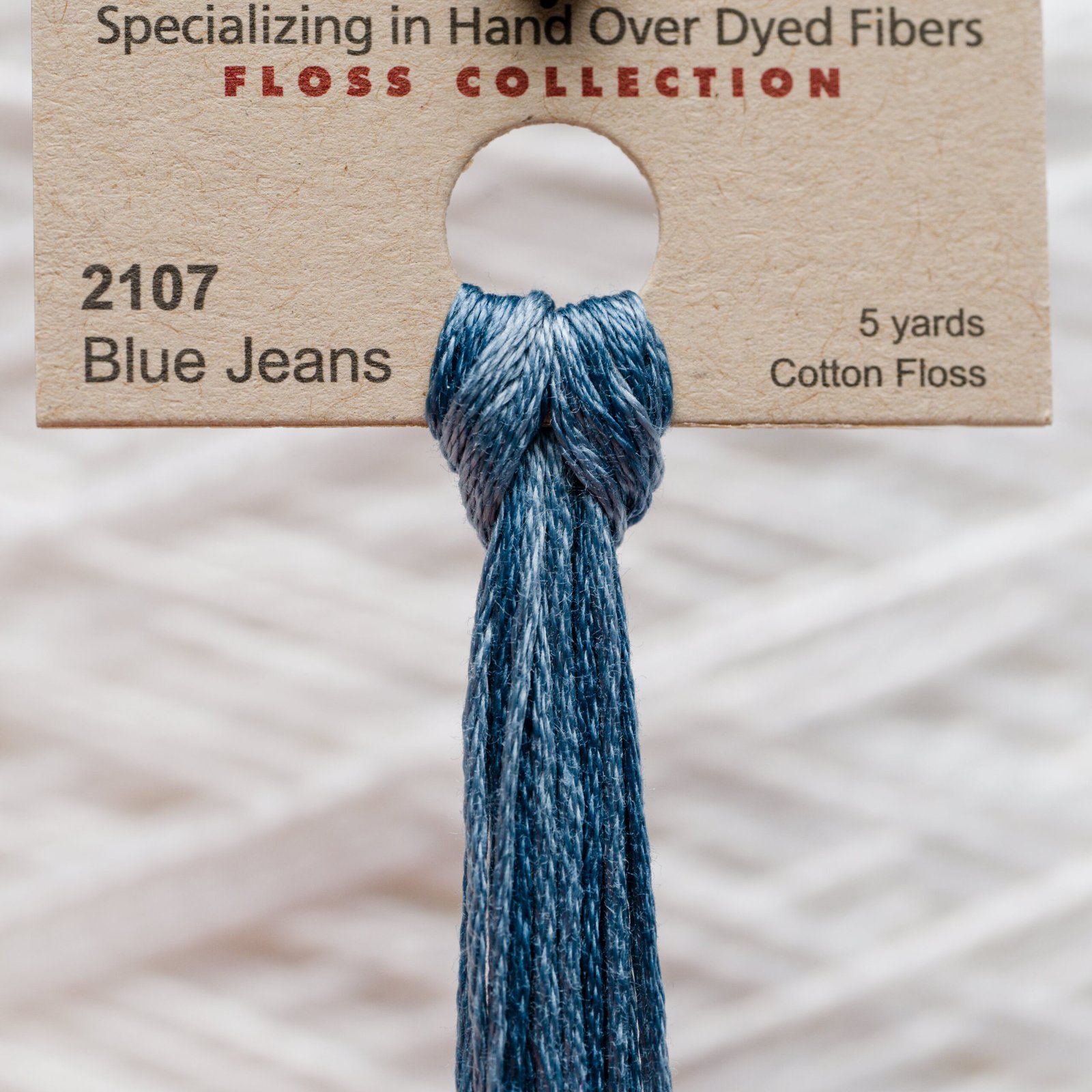 Weeks Dye Works Cotton Floss – 2107 Blue Jeans – 5 Yards, Hand-Dyed
