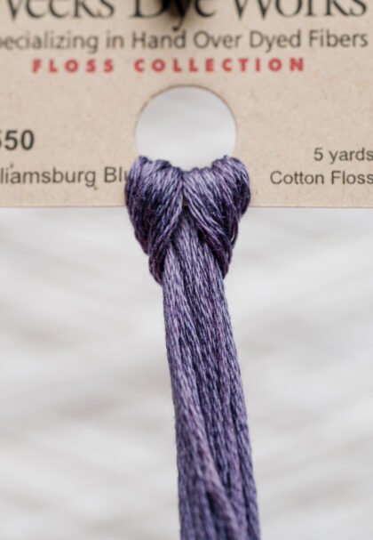 Weeks Dye Works Cotton Floss – 3550 Williamsburg Blue – 5 Yards, Hand-Dyed