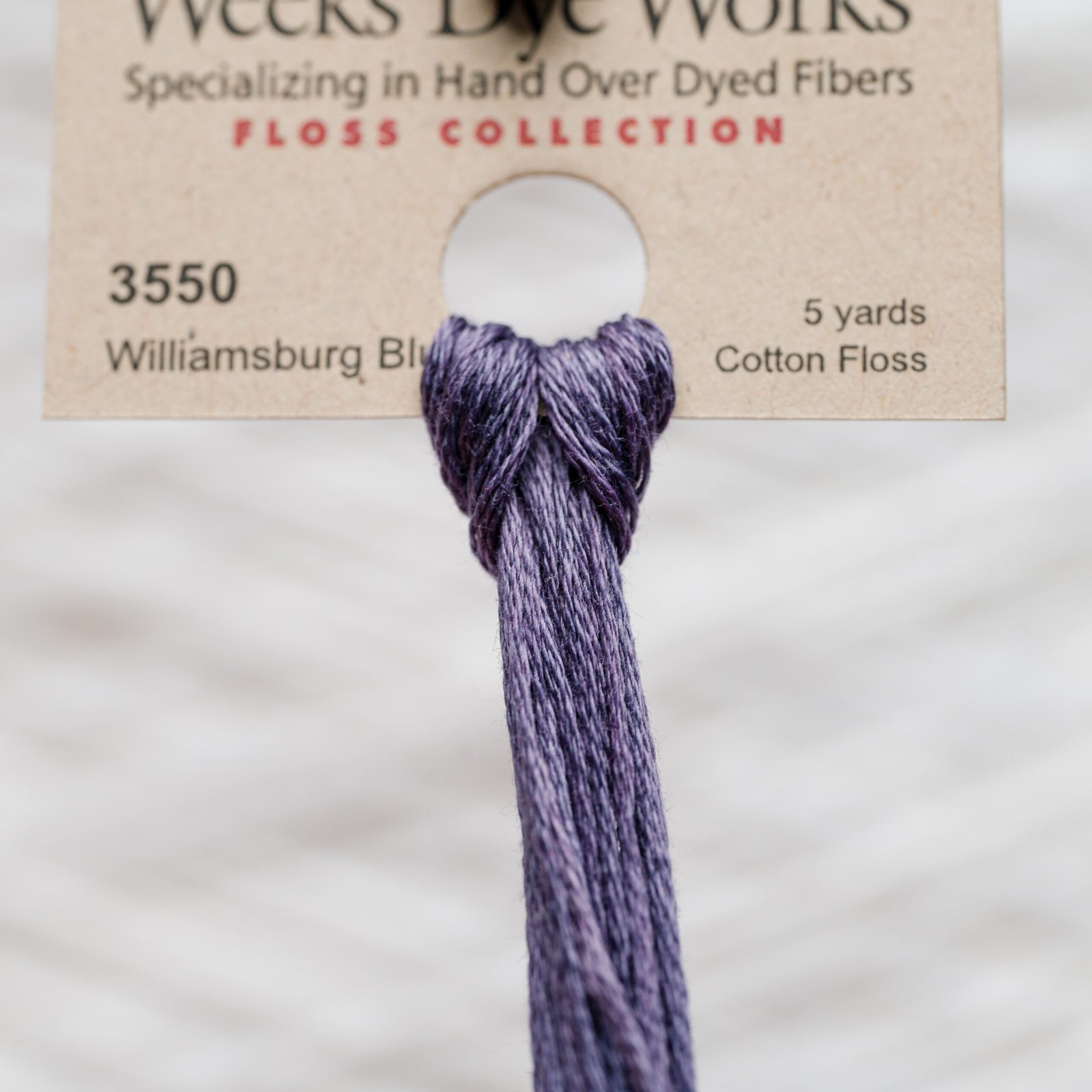 Weeks Dye Works Cotton Floss – 3550 Williamsburg Blue – 5 Yards, Hand-Dyed