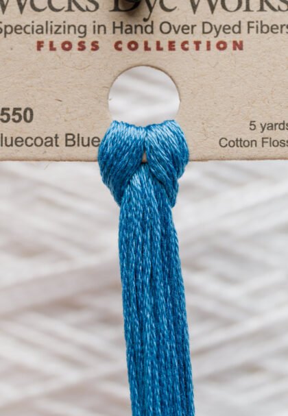 Weeks Dye Works Cotton Floss – 6550 Bluecoat Blue – 5 Yards, Hand-Dyed