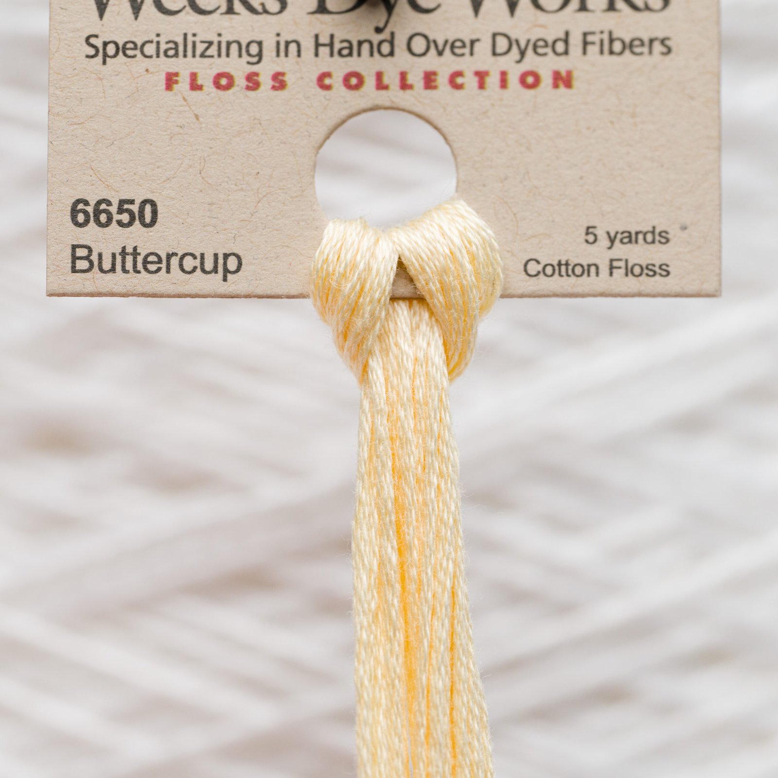 Weeks Dye Works Cotton Floss – 6650 Buttercup – 5 Yards, Hand-Dyed