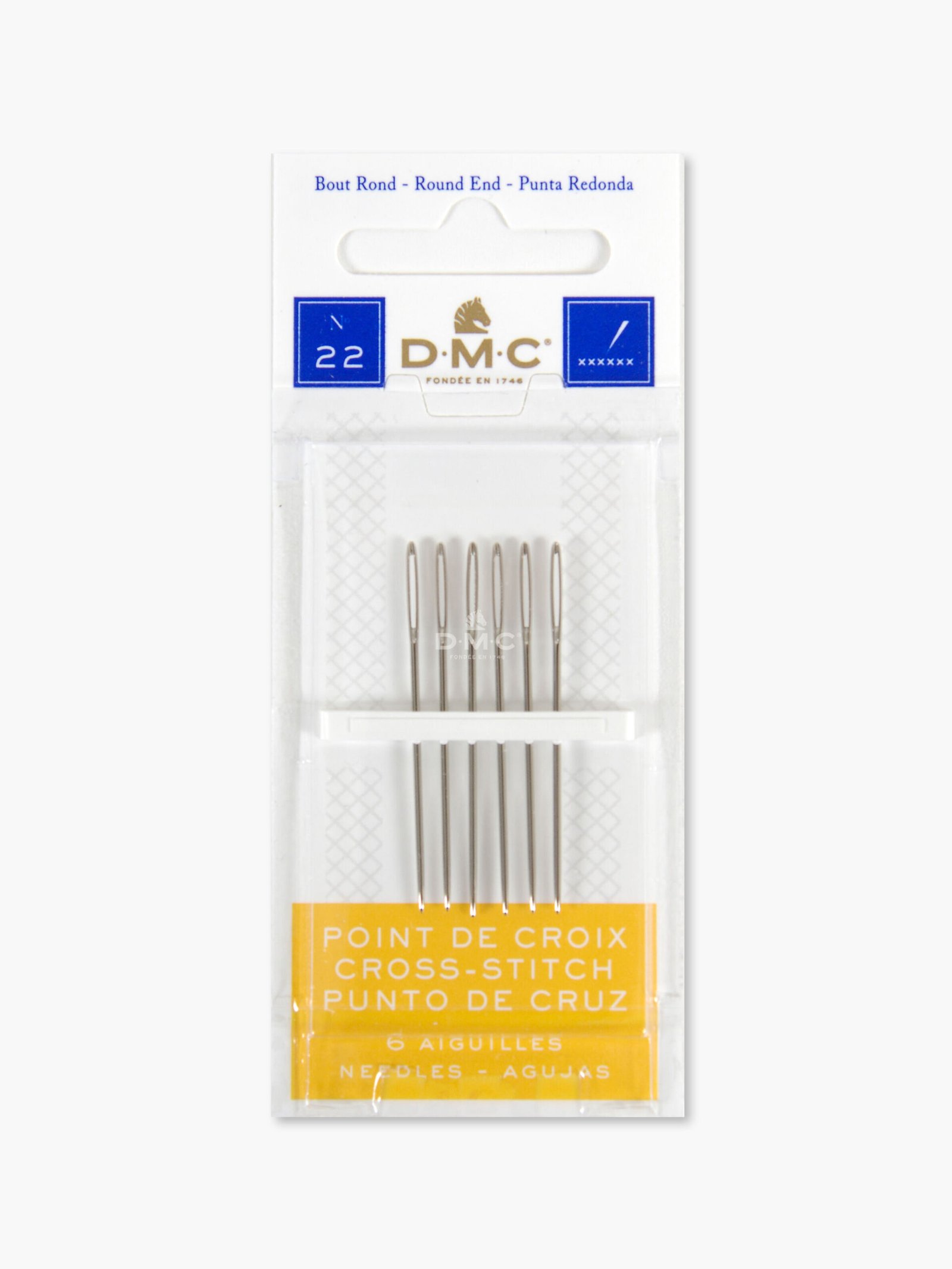 DMC – Cross Stitch Needles – Pack of 6 (Size 22)