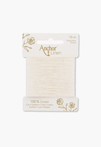 Anchor Linen Floss 01 White – 100% Linen – 6-Strand – 15 m