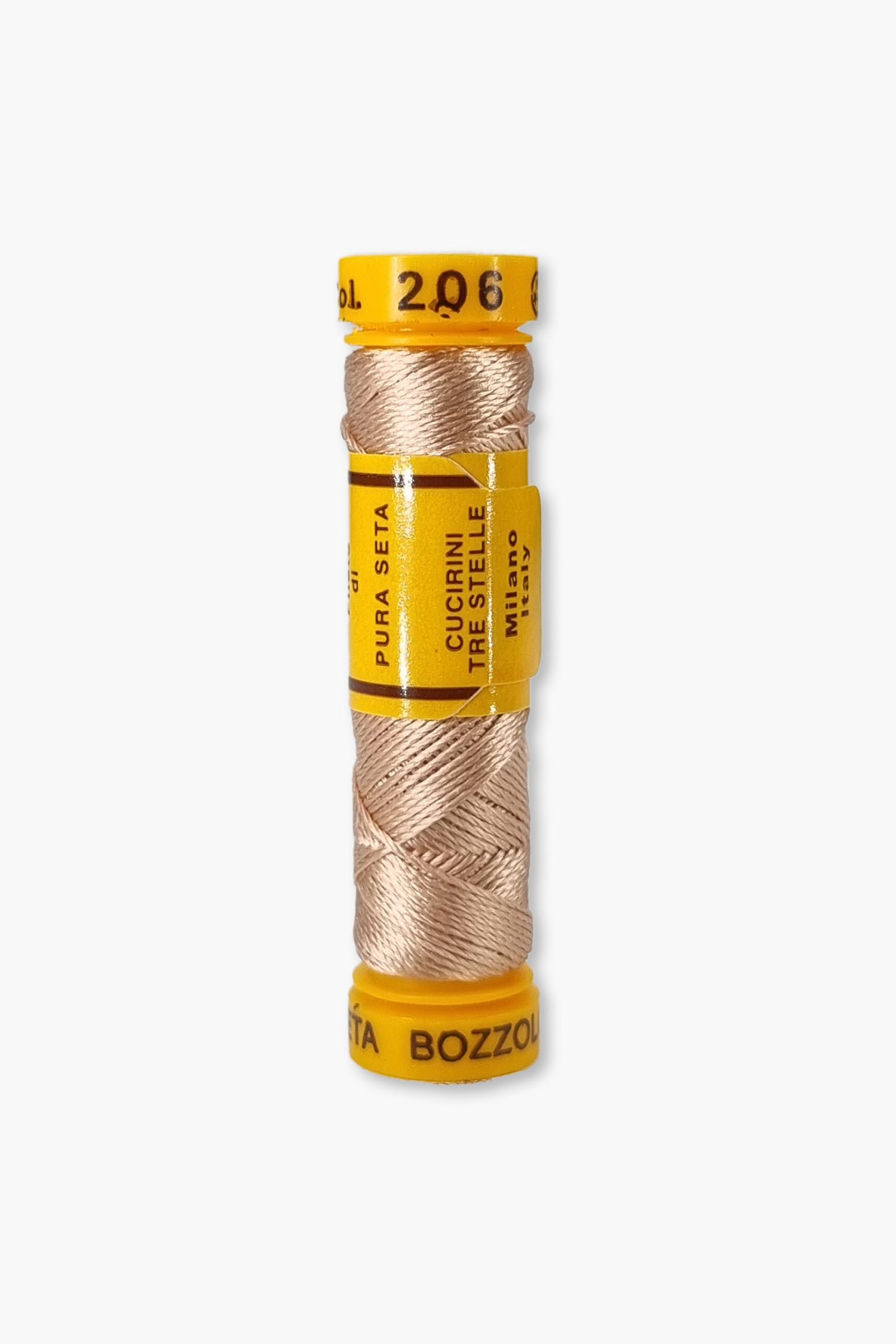 Bozzolo Reale Cucirini Tre Stelle Farbe 206 - 100% Seidenstickgarn - Größe 24