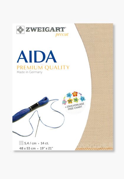 ZWEIGART Aida 3706 – Precut Cotton Aida Fabric 14 Count - Colour 770 - (48 × 53 cm)