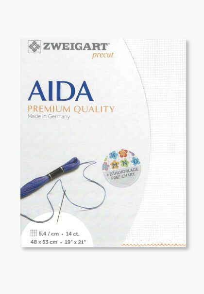 ZWEIGART Aida 3706 – Precut Cotton Aida Fabric 14 Count - Colour 100 - (48 × 53 cm)