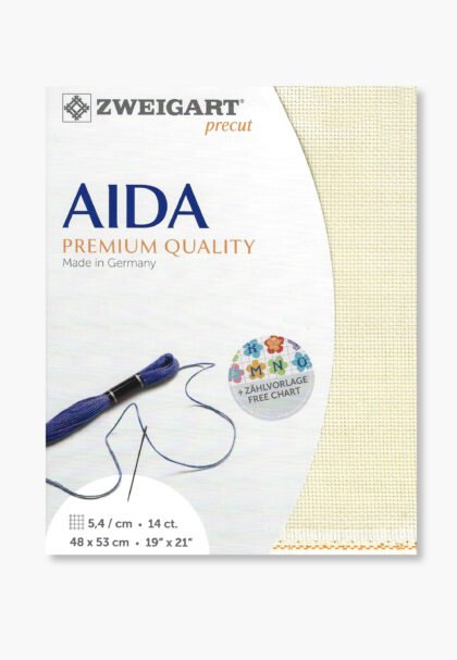 ZWEIGART Aida 3706 – Precut Cotton Aida Fabric 14 Count - Colour 264 - (48 × 53 cm)
