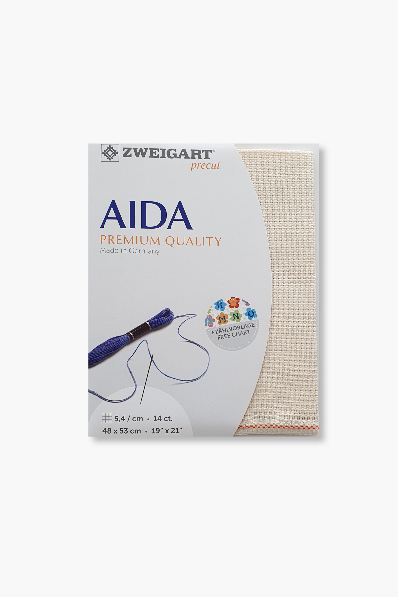 ZWEIGART Aida 3706 – Tessuto Aida di cotone pretagliato 14 count - Colore 264 - (48 × 53 cm) - immagine 2