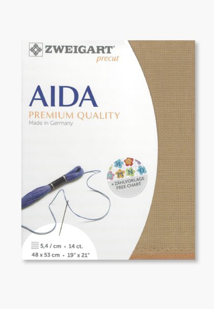 ZWEIGART Aida 3706 – Precut Cotton Aida Fabric 14 Count - Colour 300 - (48 × 53 cm)