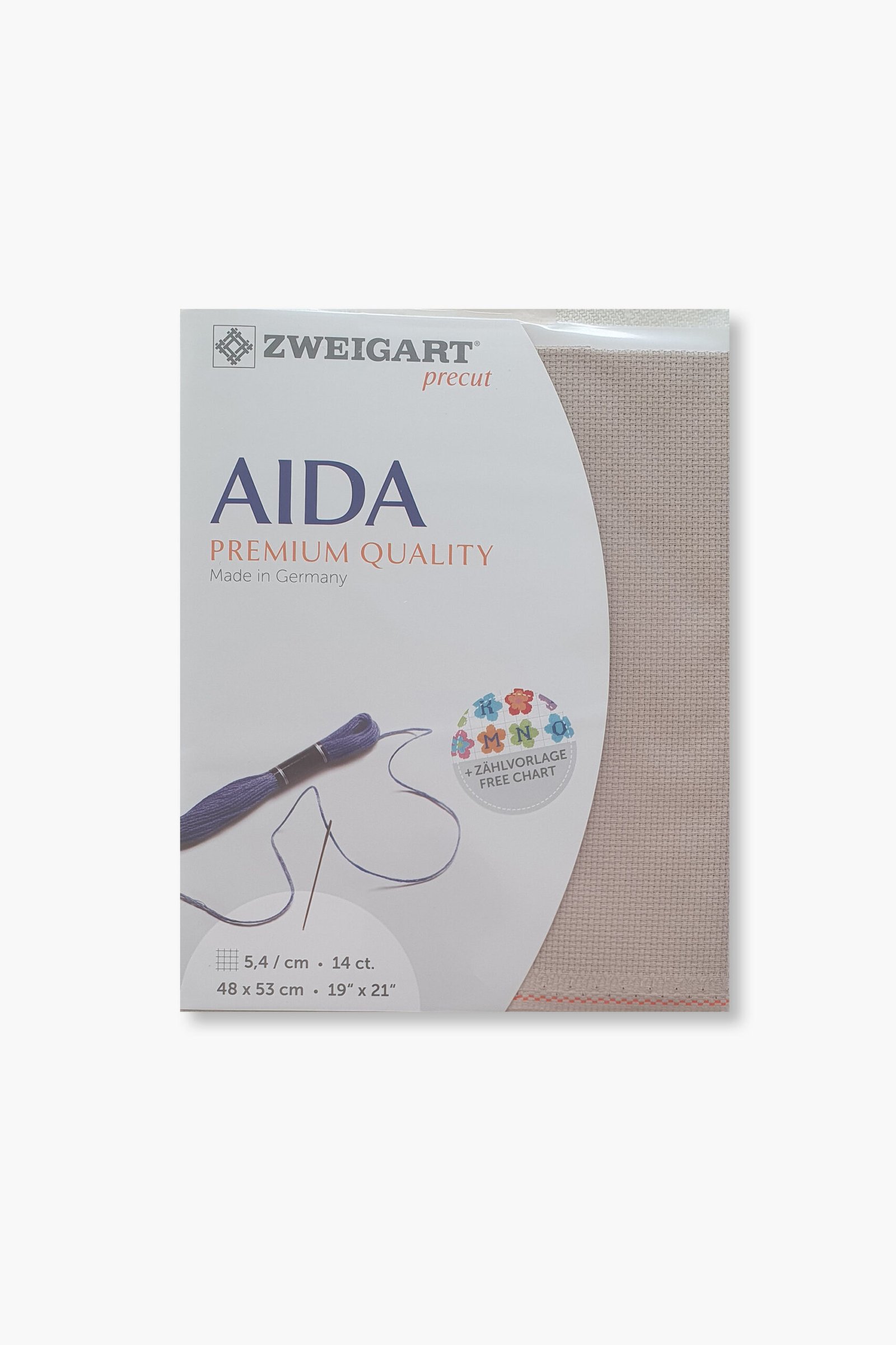 ZWEIGART Aida 3706 – Tessuto Aida di cotone pretagliato 14 count - Colore 3021 - (48 × 53 cm) - immagine 6