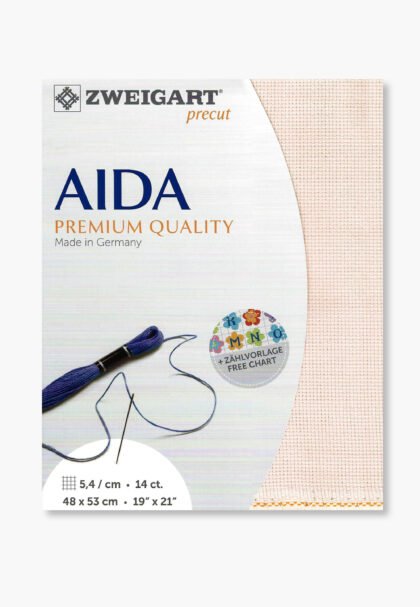 ZWEIGART Aida 3706 – Precut Cotton Aida Fabric 14 Count - Colour 4110 - (48 × 53 cm)