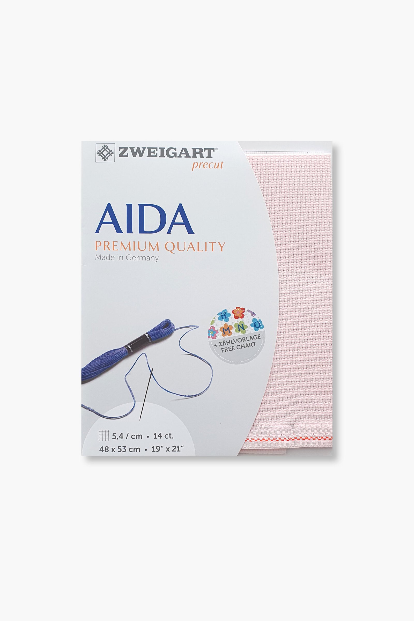 ZWEIGART Aida 3706 – Tessuto di cotone Aida pretagliato 14 count - Colore 4110 - (48 × 53 cm) - immagine 2