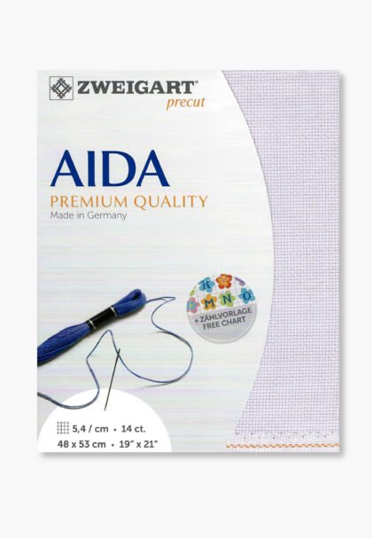 ZWEIGART Aida 3706 – Precut Cotton Aida Fabric 14 Count - Colour 5050 - (48 × 53 cm)