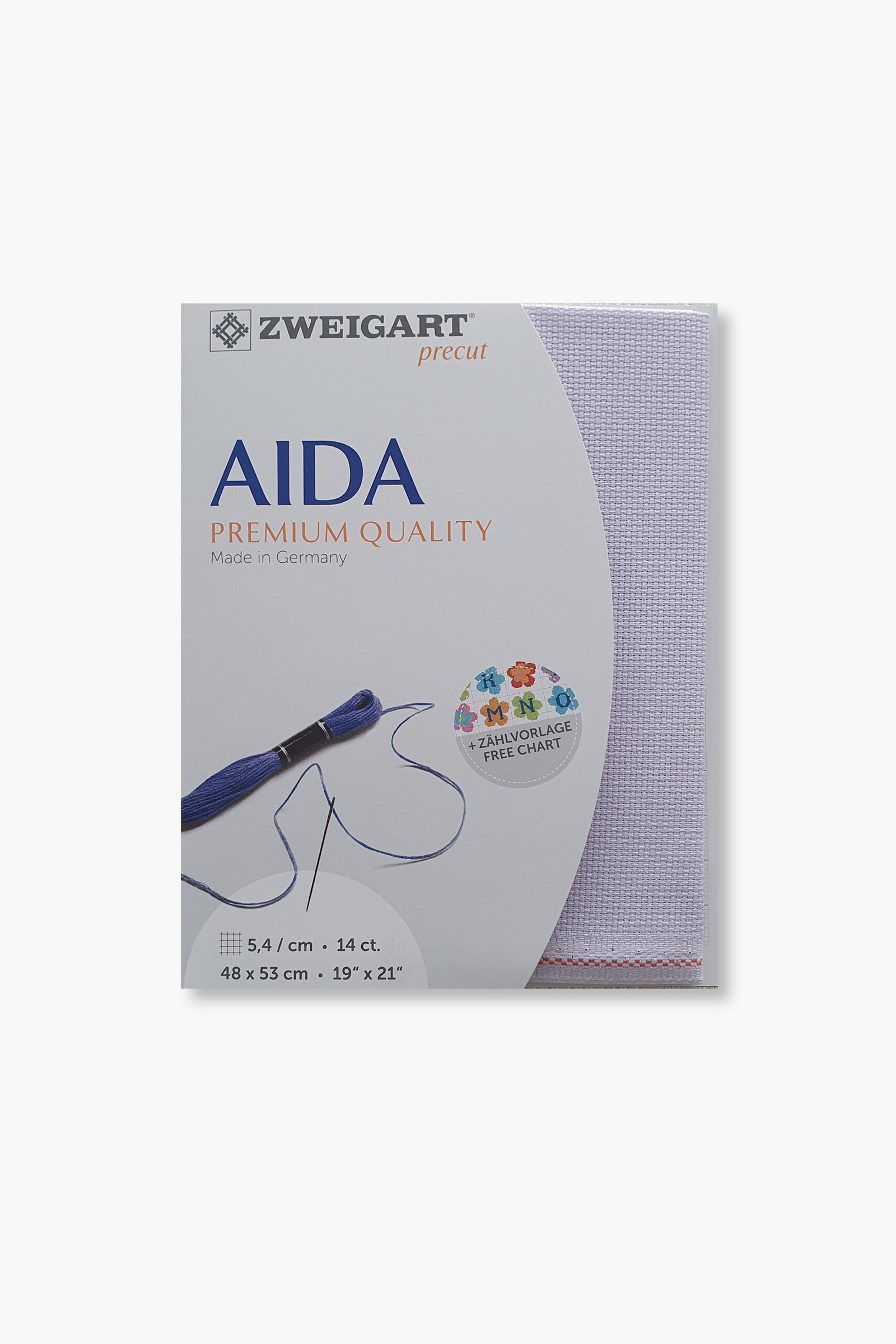 ZWEIGART Aida 3706 – Tessuto Aida di cotone pretagliato 14 count - Colore 5050 - (48 × 53 cm) - immagine 2