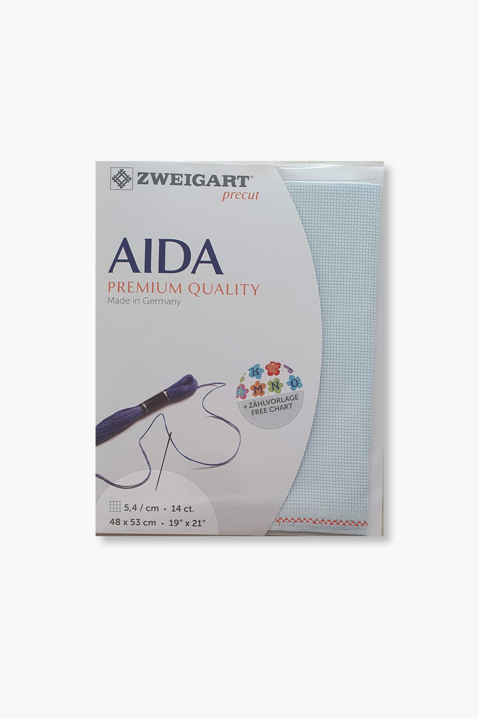 ZWEIGART Aida 3706 – Tessuto Aida di cotone pretagliato 14 count - Colore 550 - (48 × 53 cm) - immagine 2