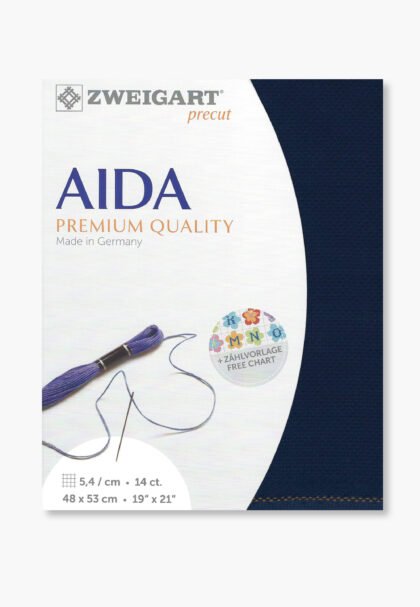 ZWEIGART Aida 3706 – Precut Cotton Aida Fabric 14 Count - Colour 589 - (48 × 53 cm)