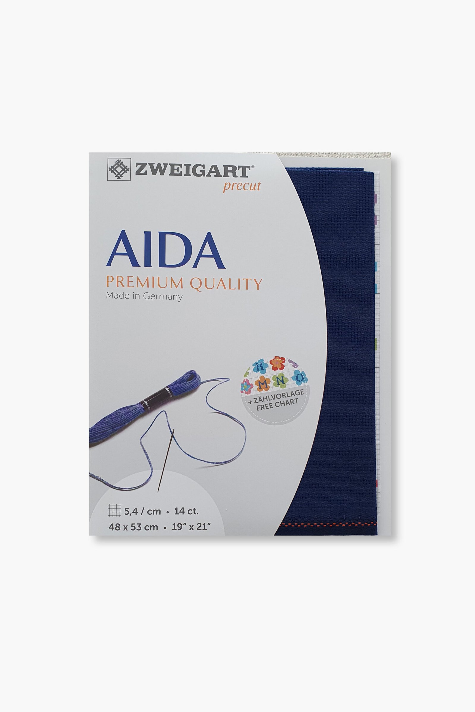 ZWEIGART Aida 3706 – Tessuto Aida di cotone pretagliato 14 count - Colore 589 - (48 × 53 cm) - immagine 2