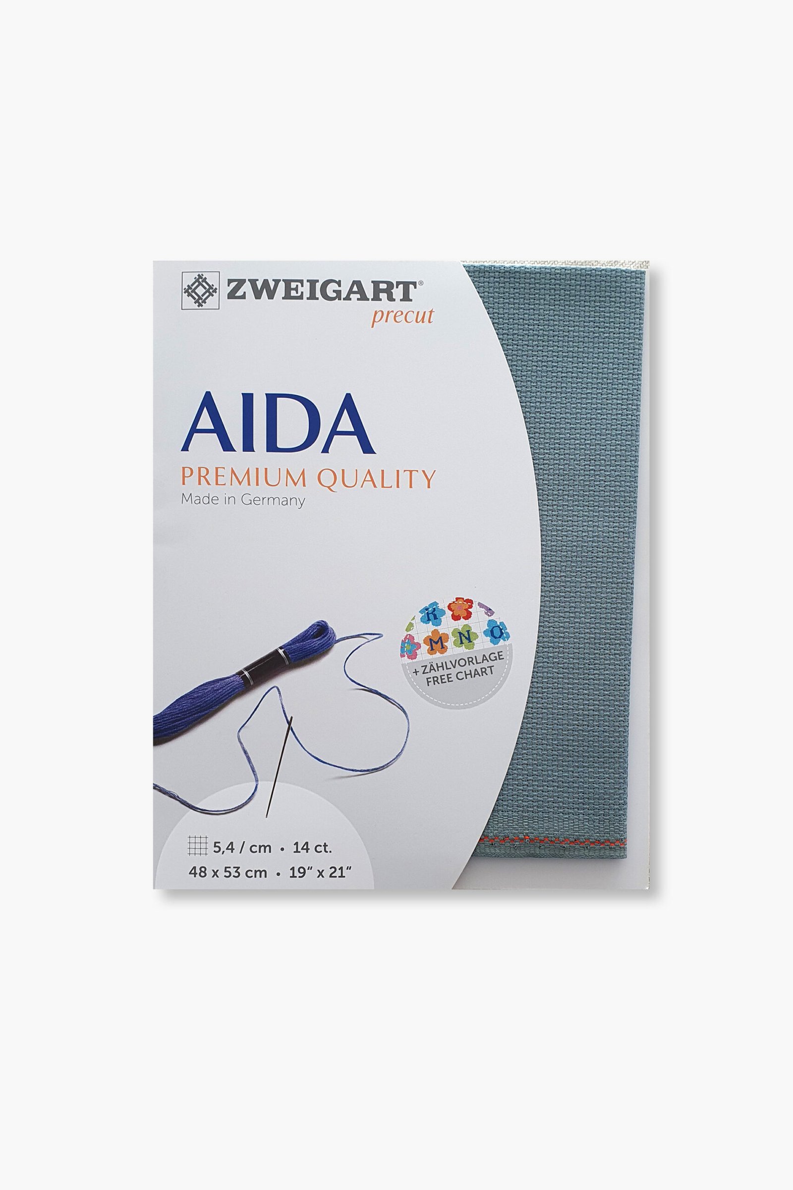 ZWEIGART Aida 3706 – Tessuto Aida di cotone pretagliato 14 count - Colore 594 - (48 × 53 cm) - immagine 2