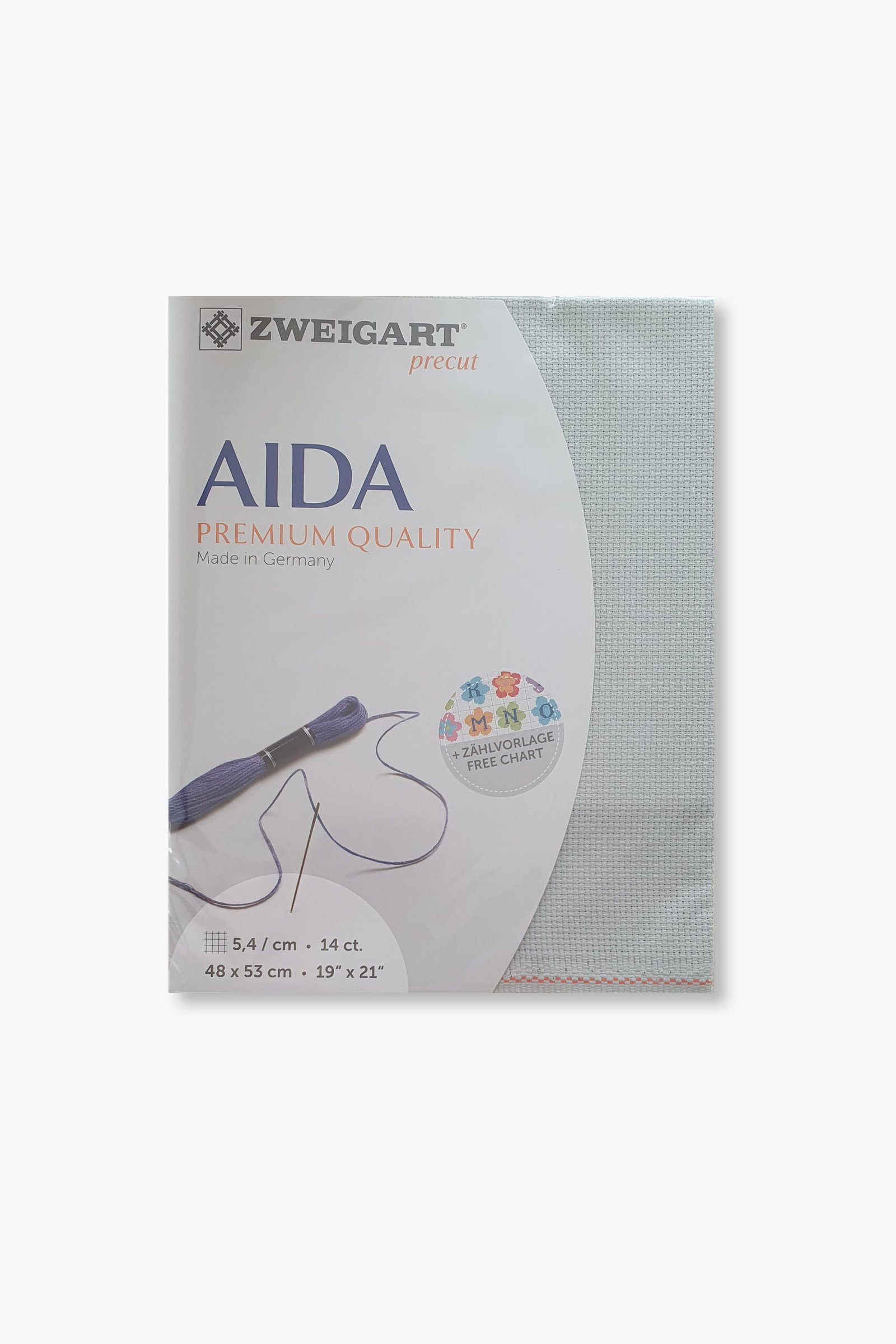 ZWEIGART Aida 3706 – Tessuto Aida di cotone pretagliato 14 count - Colore 718 - (48 × 53 cm) - immagine 2