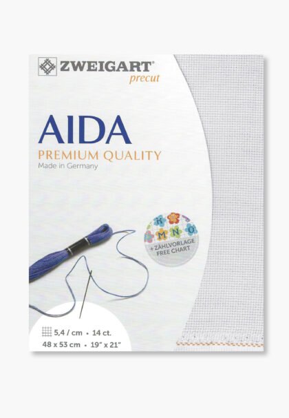 ZWEIGART Aida 3706 – Precut Cotton Aida Fabric 14 Count - Colour 7011 - (48 × 53 cm)