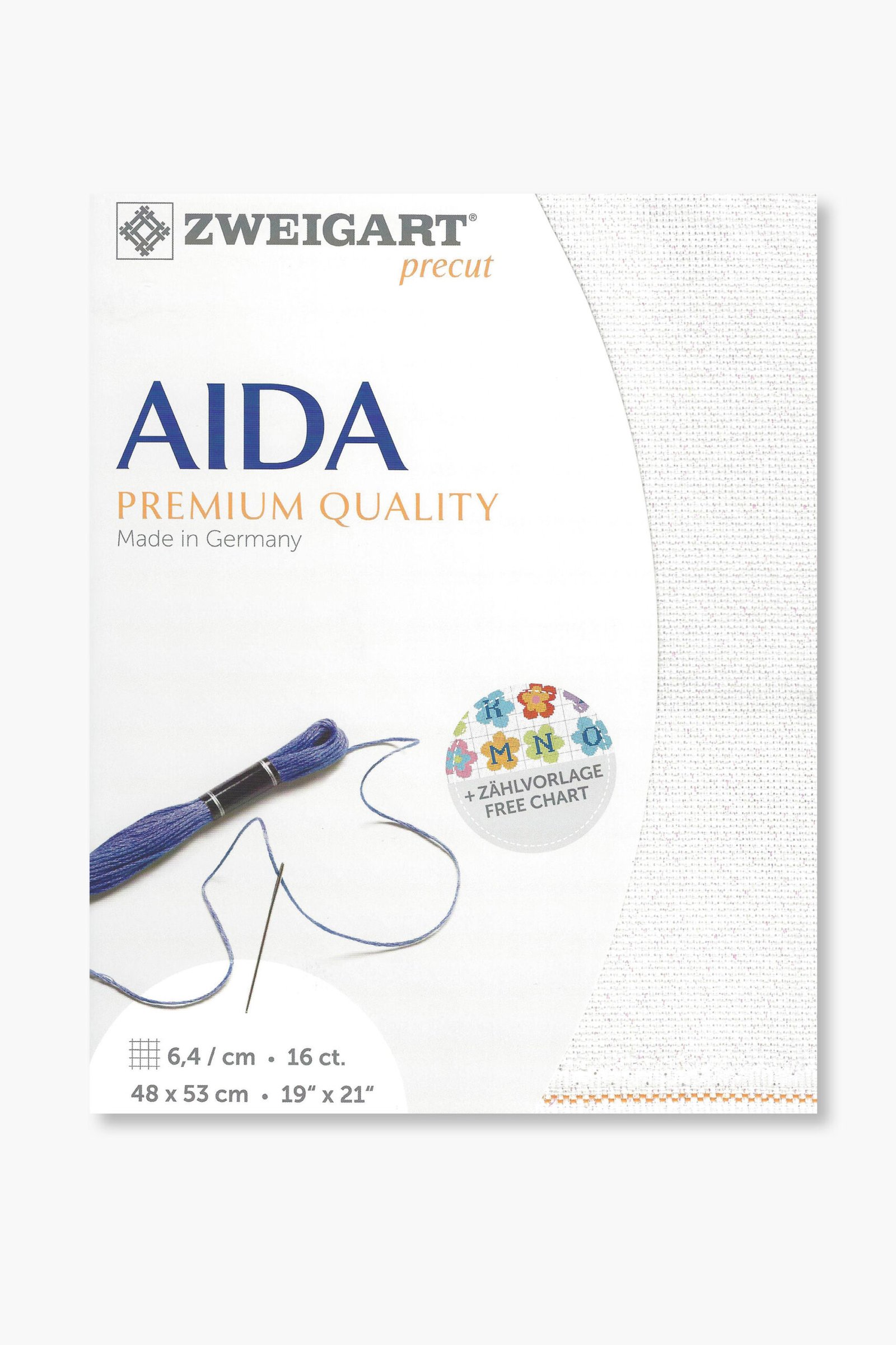 ZWEIGART Aida 3251 – Precut Cotton Aida Fabric 16 Count - Colour 11 - (48 × 53 cm)