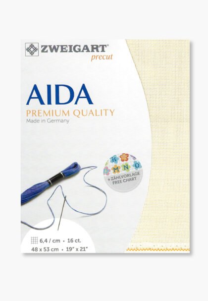 ZWEIGART Aida 3251– Precut Cotton Aida Fabric 16 Count - Colour 264 - (48 × 53 cm)