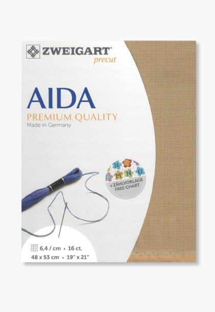 ZWEIGART Aida 3251– Precut Cotton Aida Fabric 16 Count - Colour 300 - (48 × 53 cm)