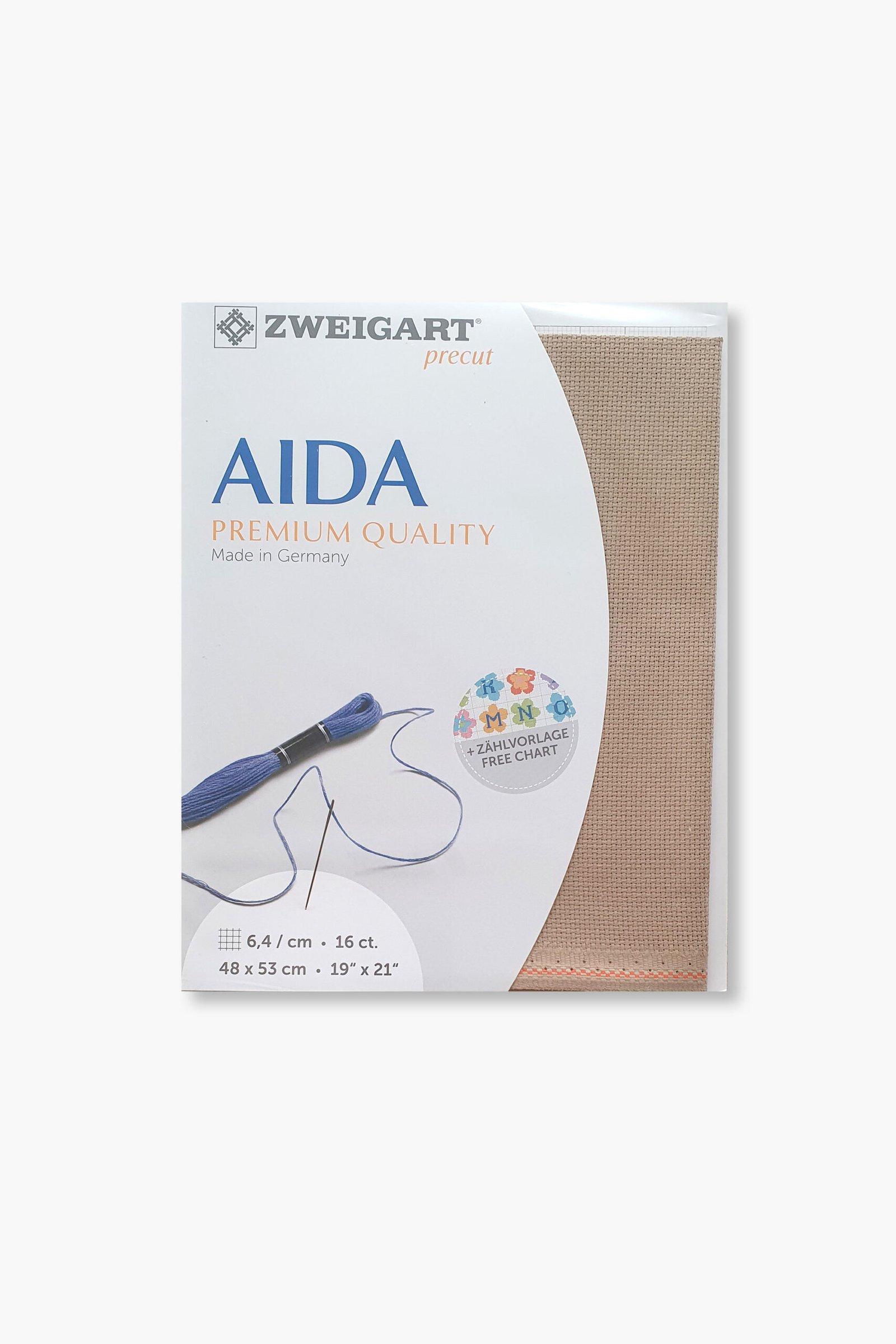 ZWEIGART Aida 3251 – Tessuto Aida di cotone pretagliato, 16 count - Colore 300 - (48 × 53 cm) - immagine 6