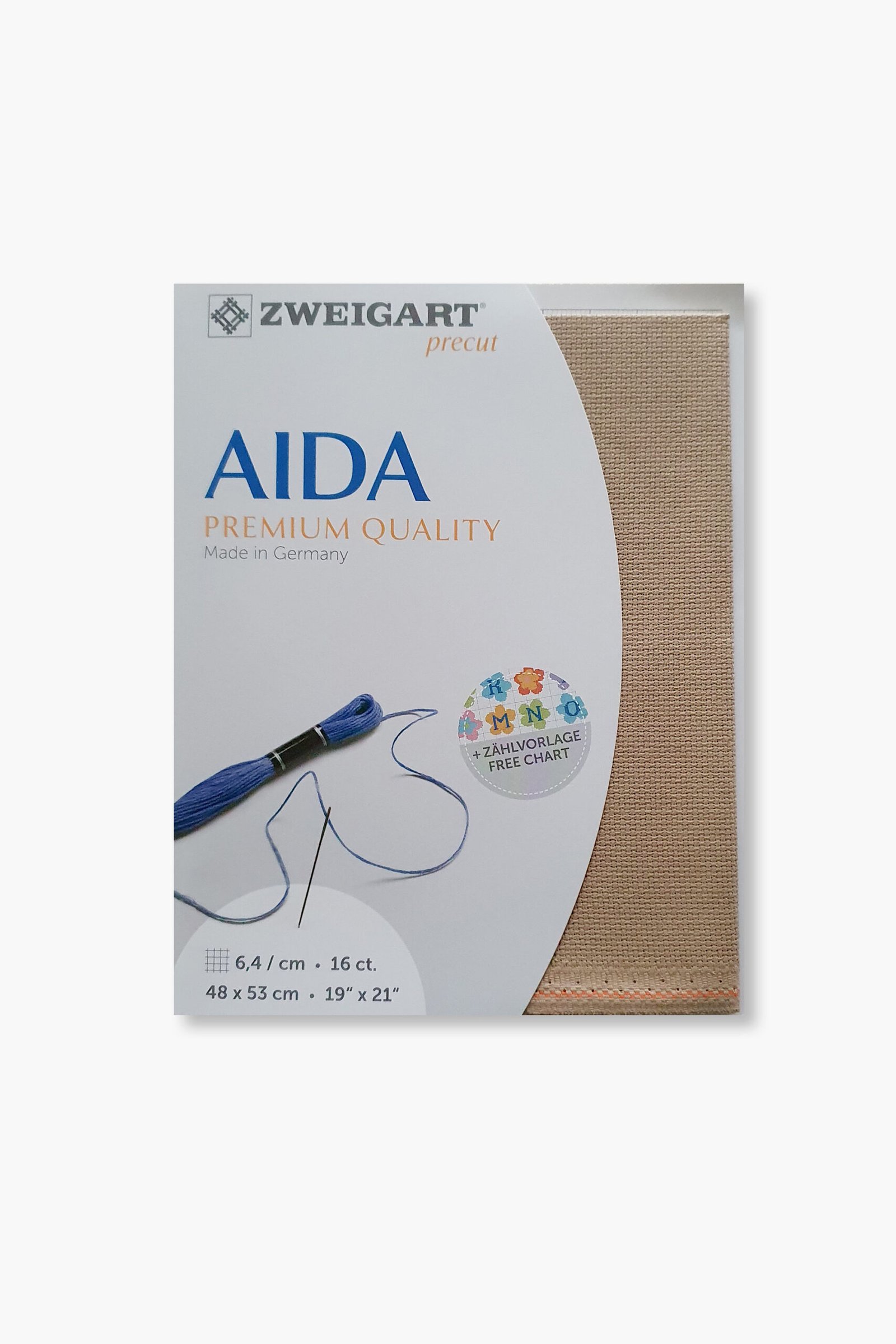 ZWEIGART Aida 3251 – Tessuto Aida di cotone pretagliato, 16 count - Colore 300 - (48 × 53 cm) - immagine 2