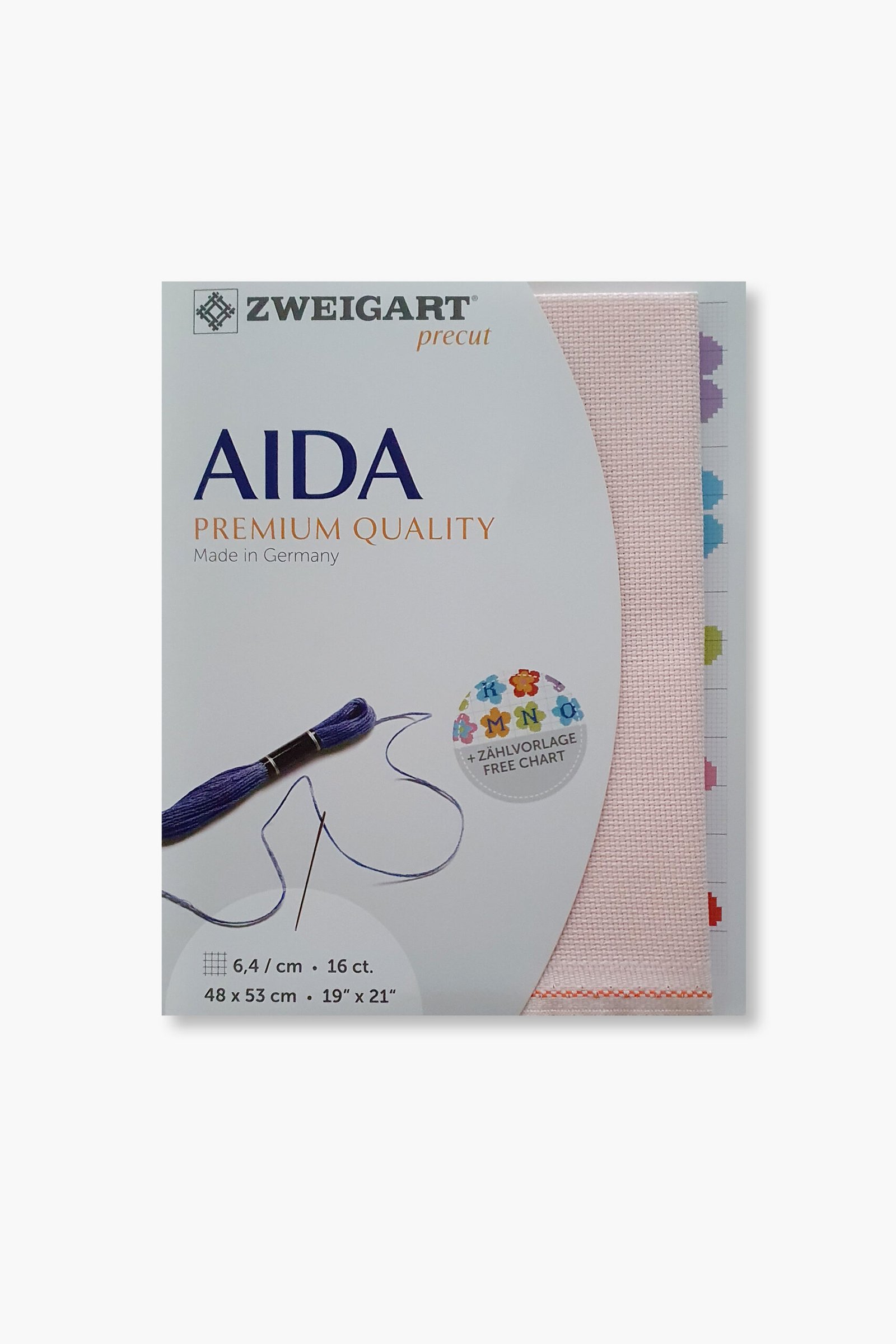 ZWEIGART Aida 3251 – Tessuto di cotone Aida pretagliato 16 count - Colore 4110 - (48 × 53 cm) - immagine 2