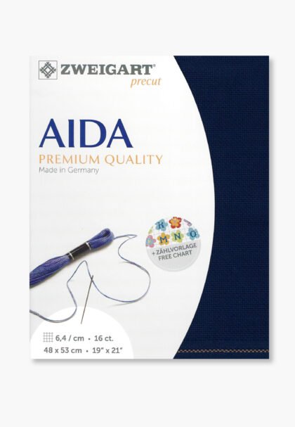 ZWEIGART Aida 3251 – Precut Cotton Aida Fabric 16 Count - Colour 589 - (48 × 53 cm)