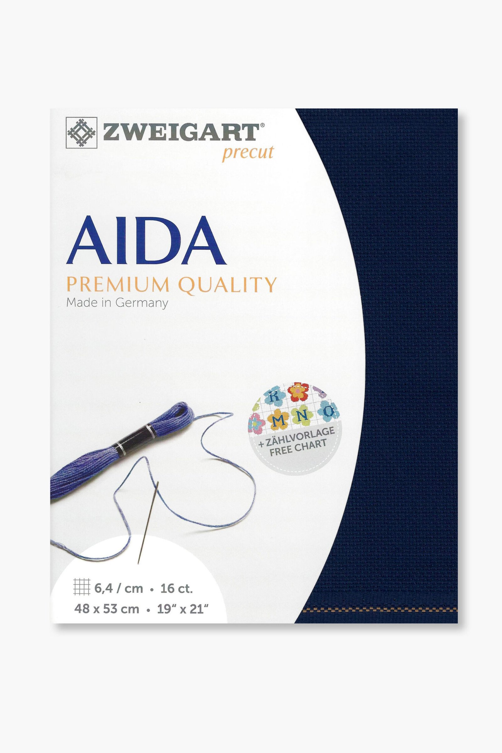 ZWEIGART Aida 3251 – Tessuto Aida di cotone pretagliato 16 count - Colore 589 - (48 × 53 cm)