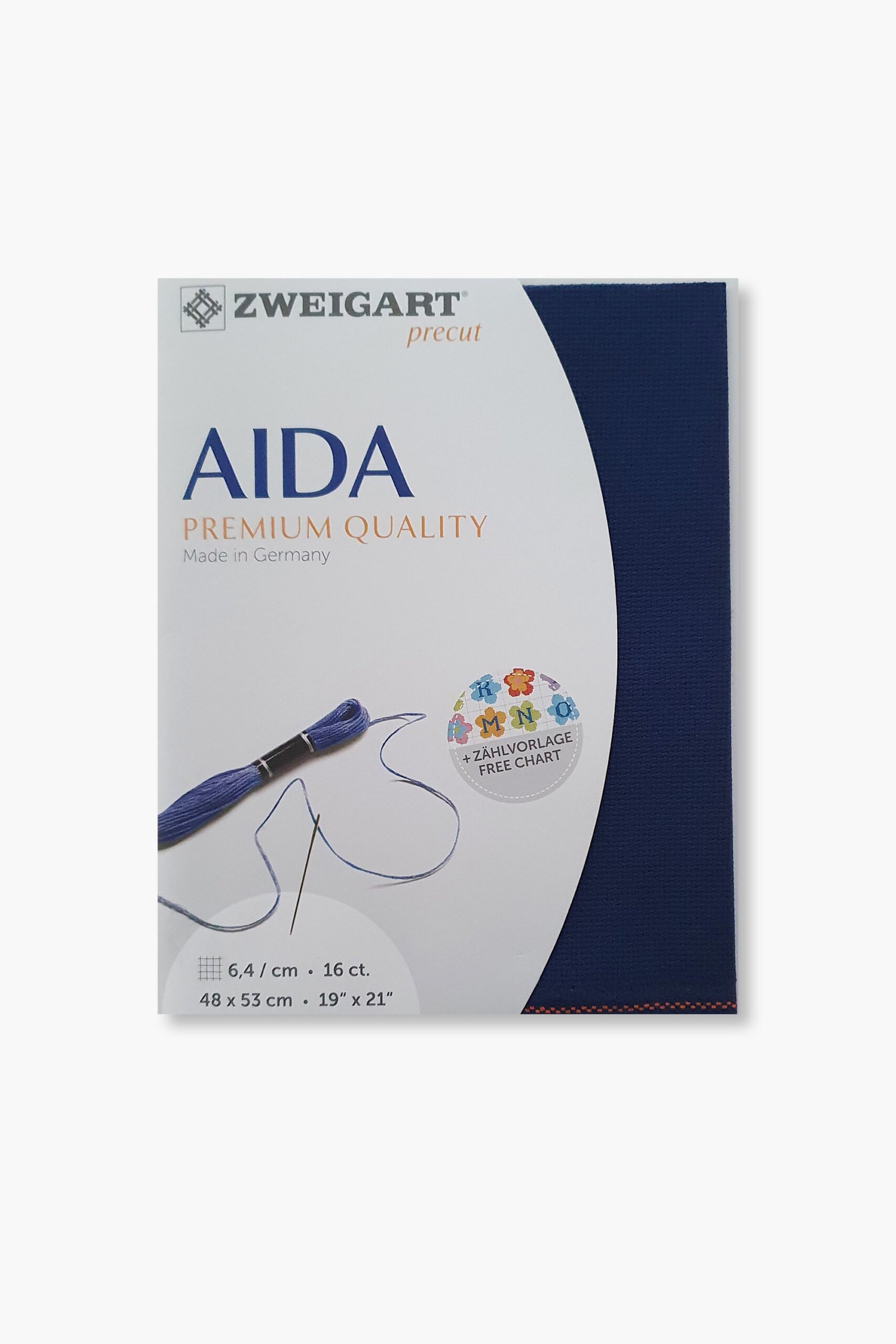 ZWEIGART Aida 3251 – Tessuto Aida di cotone pretagliato 16 count - Colore 589 - (48 × 53 cm) - immagine 2