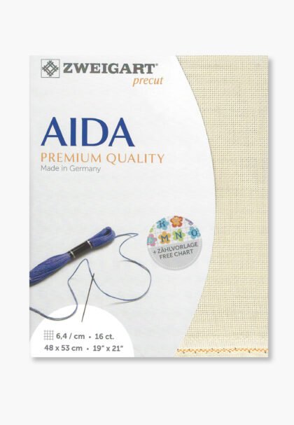 ZWEIGART Aida 3251– Precut Cotton Aida Fabric 16 Count - Colour 770 - (48 × 53 cm)