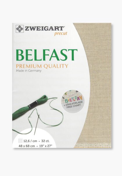 ZWEIGART Belfast 3609 – Precut Linen Fabric 32 Count - Colour 52 - (48 × 68 cm)