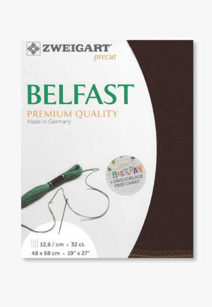 ZWEIGART Belfast 3609 – Precut Linen Fabric 32 Count - Colour 9024 - (48 × 68 cm)