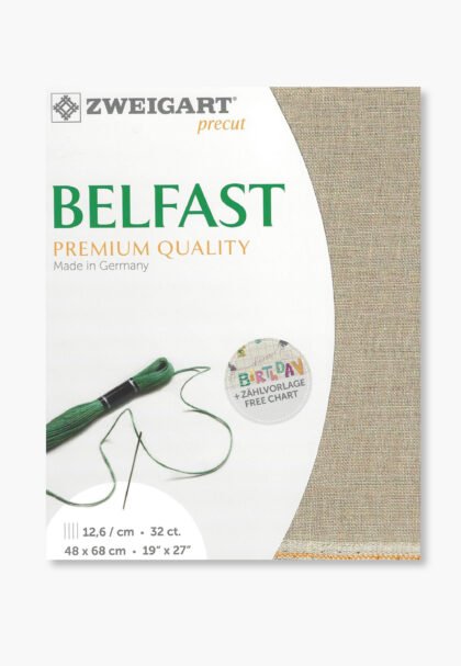 ZWEIGART Belfast 3609 – Precut Linen Fabric 32 Count - Colour 53 - (48 × 68 cm)