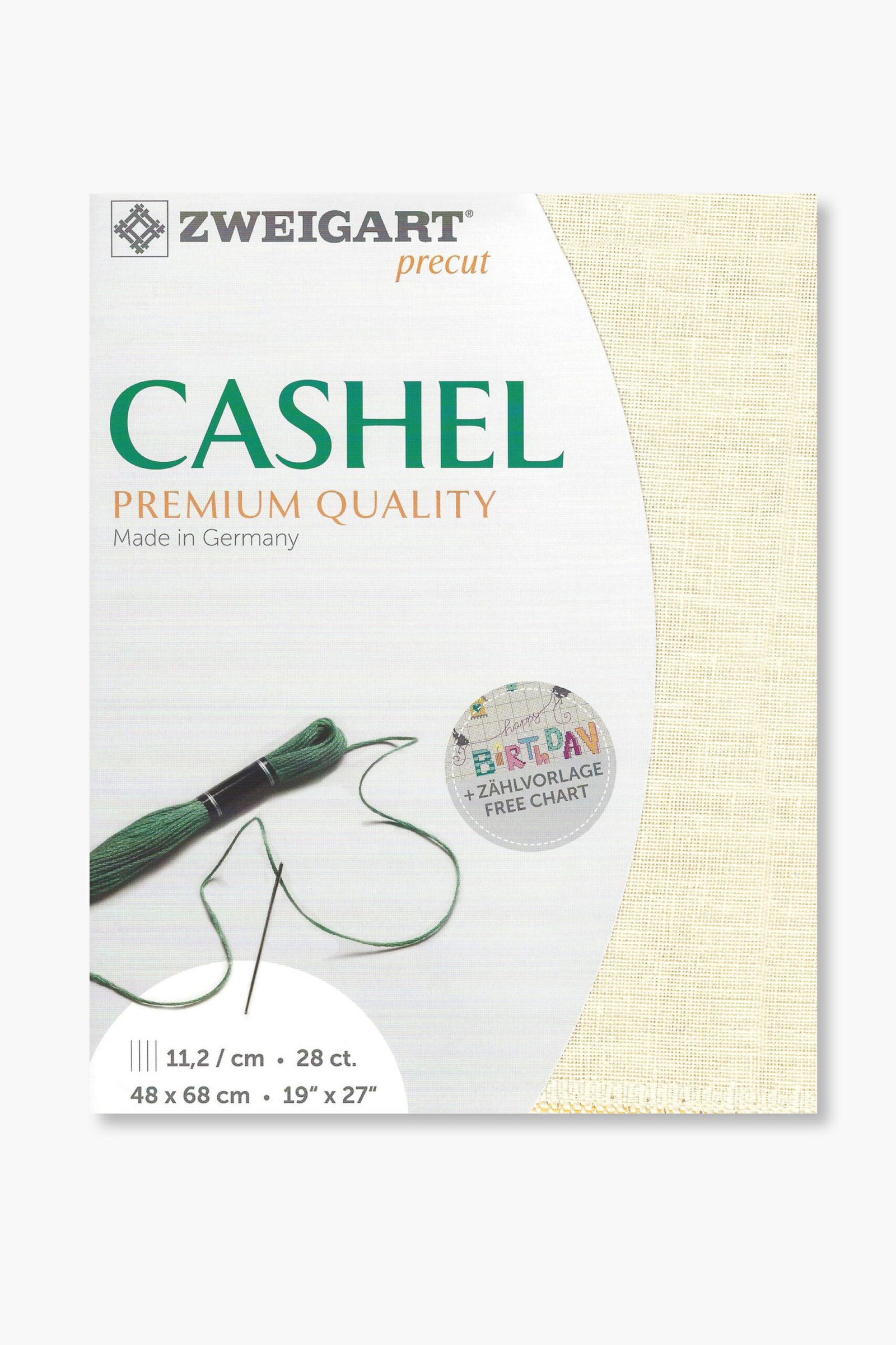 ZWEIGART Cashel 3281 – Precut Linen Fabric 28 Count - Colour 222 - (48 × 68 cm)