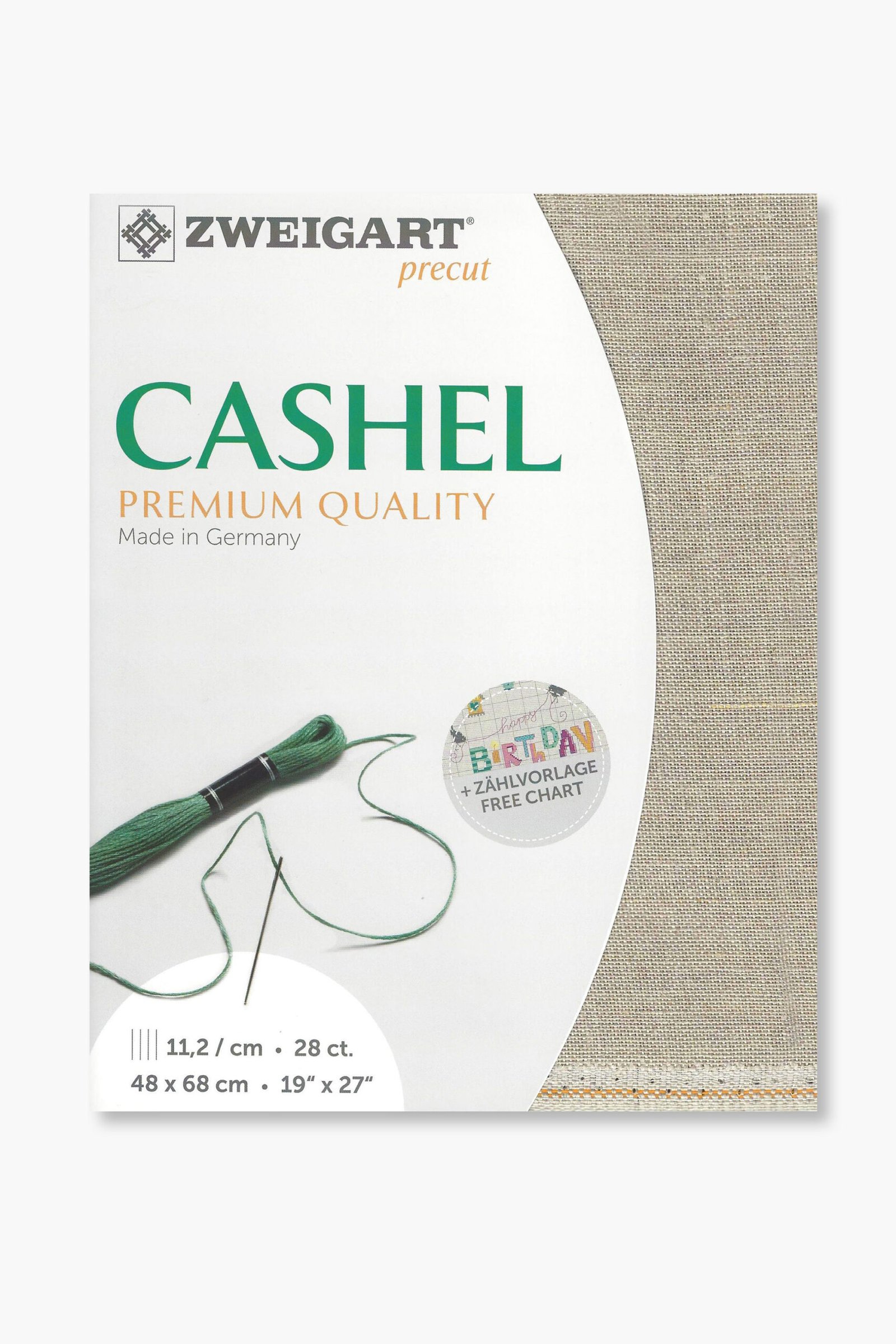 ZWEIGART Cashel 3281 – Precut Linen Fabric 28 Count - Colour 53 - (48 × 68 cm)