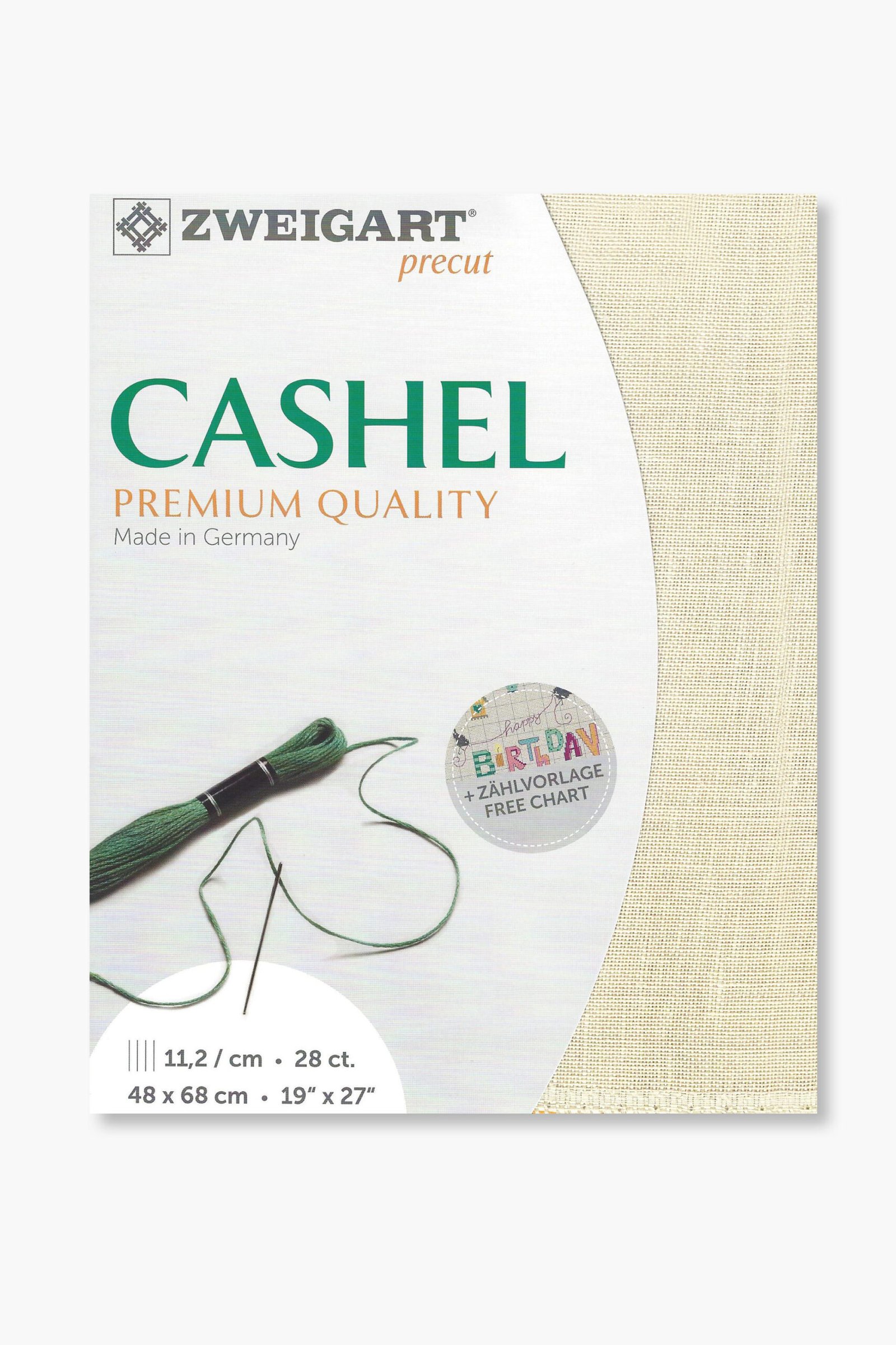 ZWEIGART Cashel 3281 – Precut Linen Fabric 28 Count - Colour 770 - (48 × 68 cm)