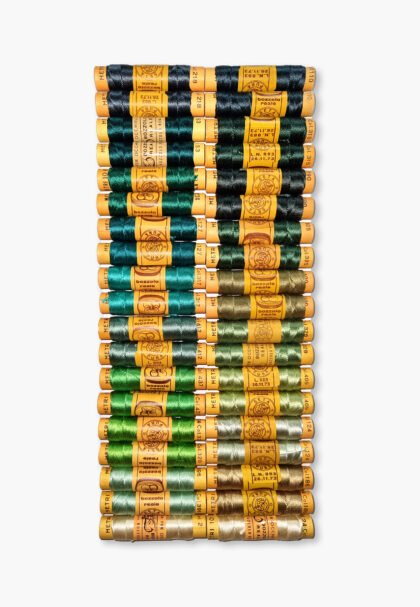 Bozzolo Reale & Tre Stelle – Vintage Silk Thread – Size 24 – 38 Botanical Green Shades Spools