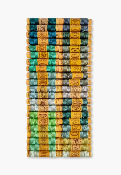 Bozzolo Reale & Tre Stelle –  Silk Thread – 42 Botanical Green Shades Spools