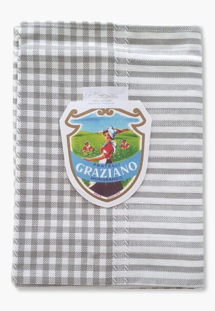 F.lli Graziano Colonia Cotton Towel – Boiled Shade – Checked Band