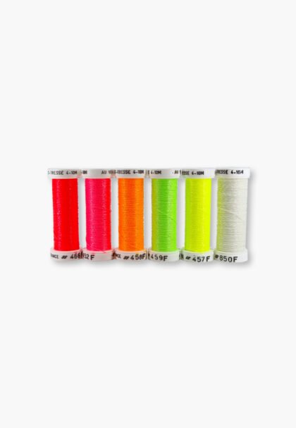 Au Ver à Soie Au Sextant Tressé 4 “Neon” – Pack of 6 Spools – Metallic Thread