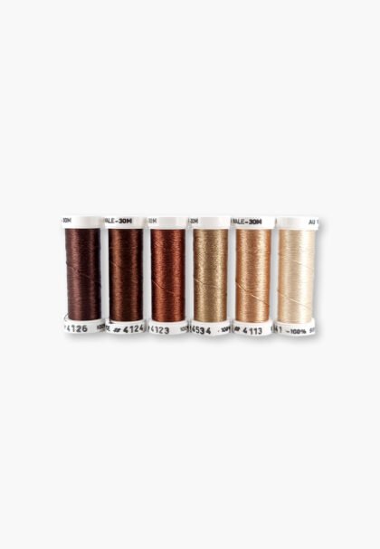 Au Ver à Soie Soie Ovale “Marron” – Pack of 6 Spools – Silk Thread